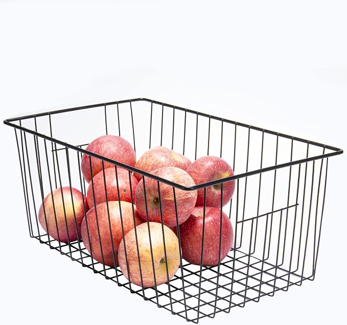 16inch Freezer Wire Storage Organizer Baskets, Household Refrigerator Bin (4p...