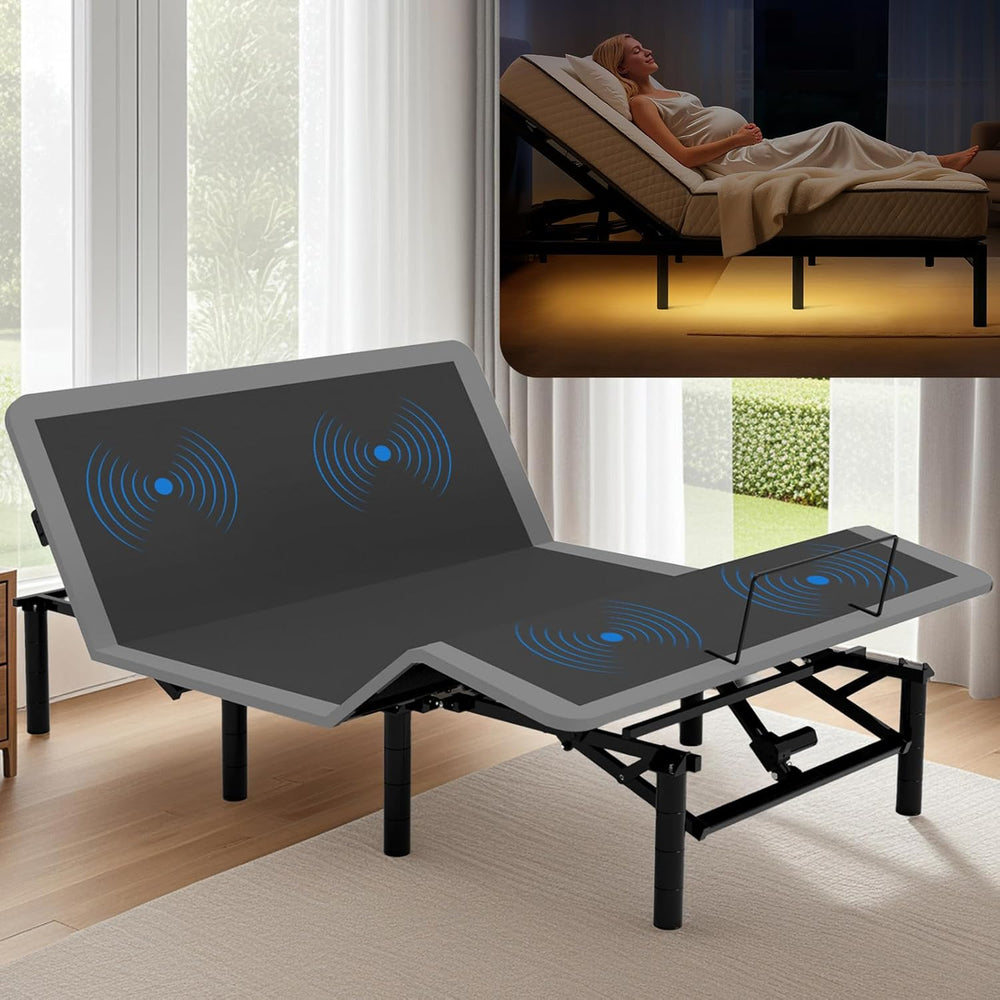 Anwick Queen Adjustable Bed Frame with Massage, Remote & USB Ports (Queen)
