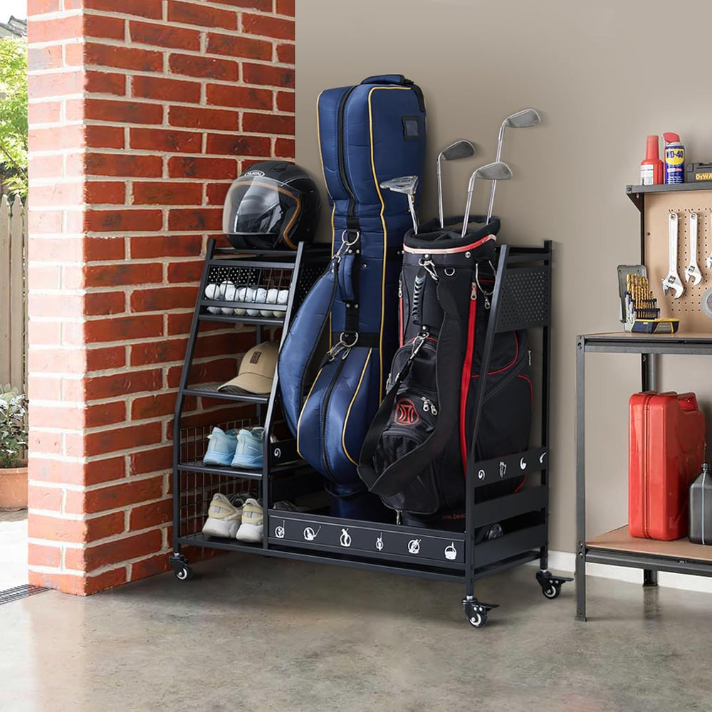 Lauren&Harold Golf Bag Organizer Garage Storage, Golf Storage Rack Stand ...