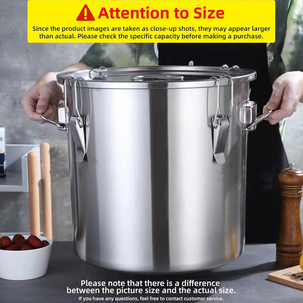 304 stainless steel food storage containers with lids lock clips airtight con...