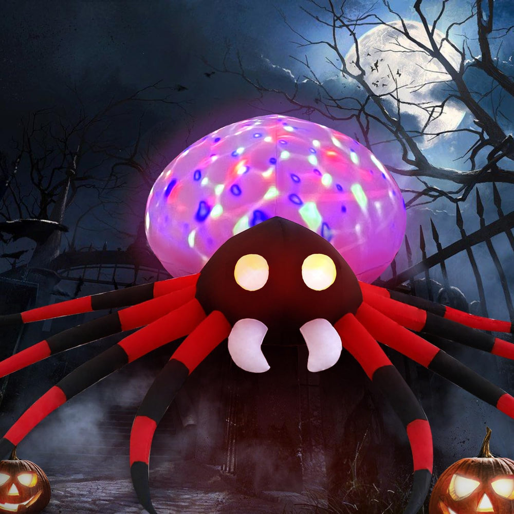 8.5 FT Spider Halloween Outdoor Inflatable Decoration with LED Lights, Holida...