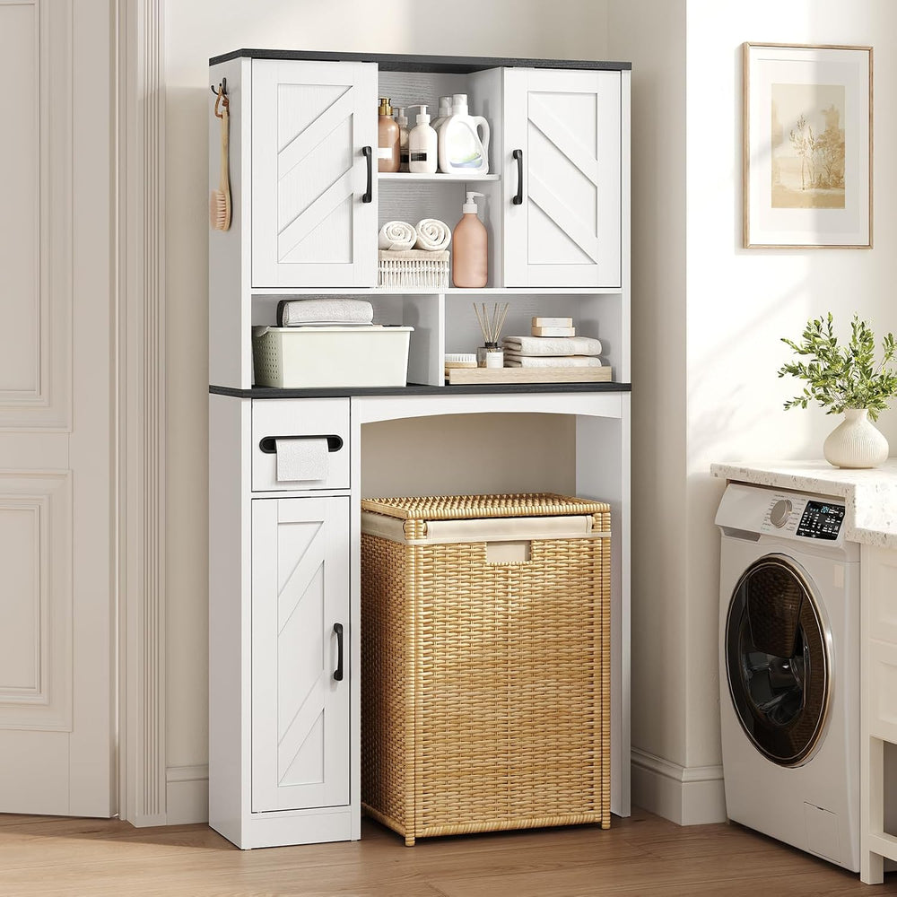 Over The Toilet Storage Cabinet with Barn Door