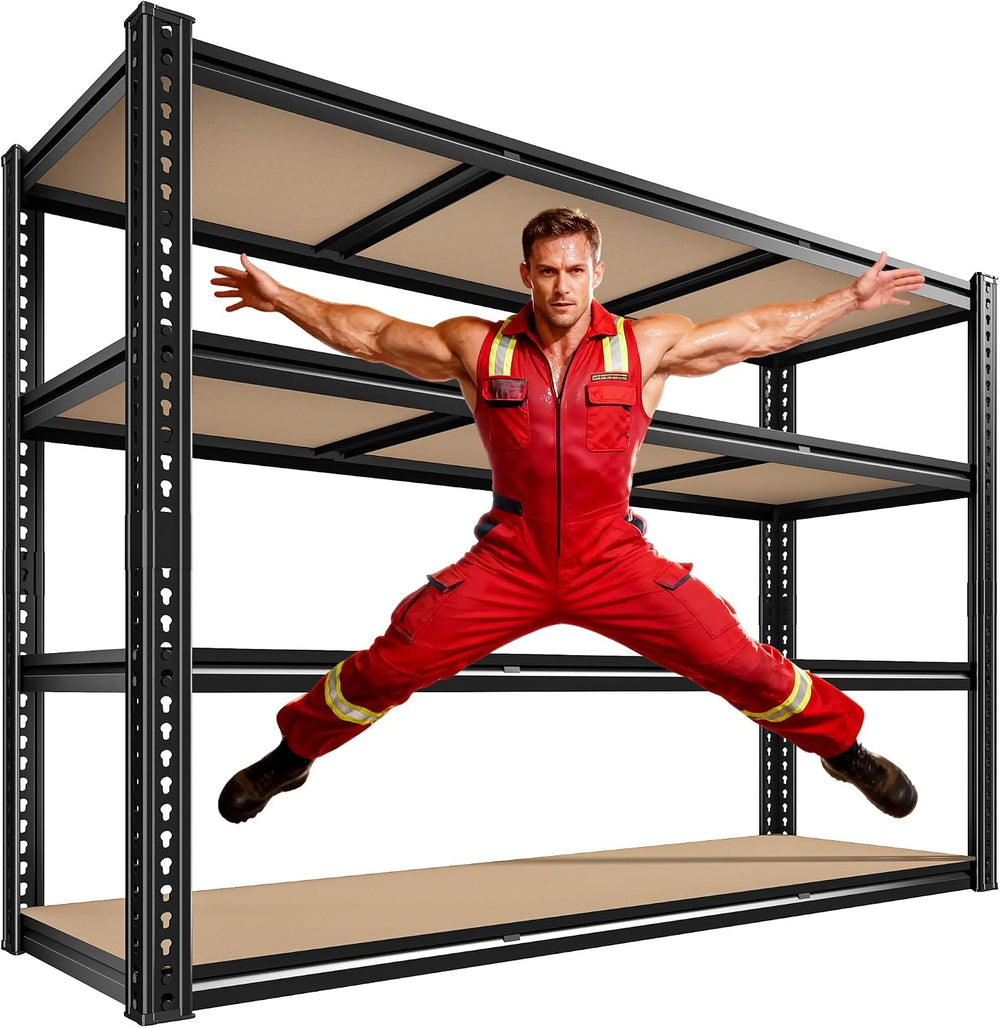 ROOMFAVE 60" W Garage Metal Shelving 2800LBS Storage Shelves, 4 Tier