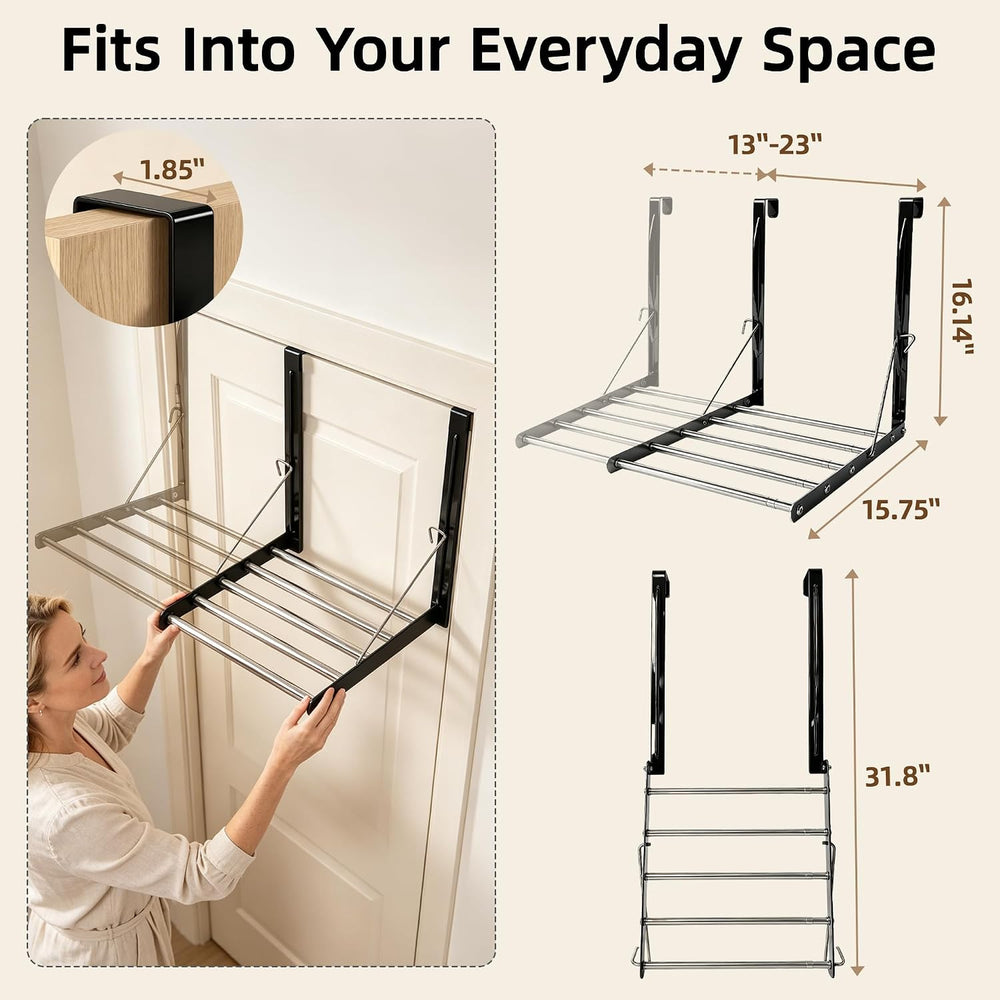 Over the Door Drying Rack, Adjustable Length Clothes & Towel Rack