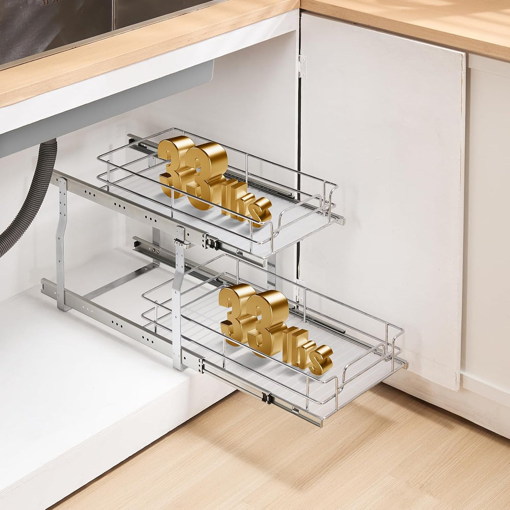 VEVOR Pull Out Cabinet Organizer, 12"W x 21"Dx15.2"H Heavy Dut...
