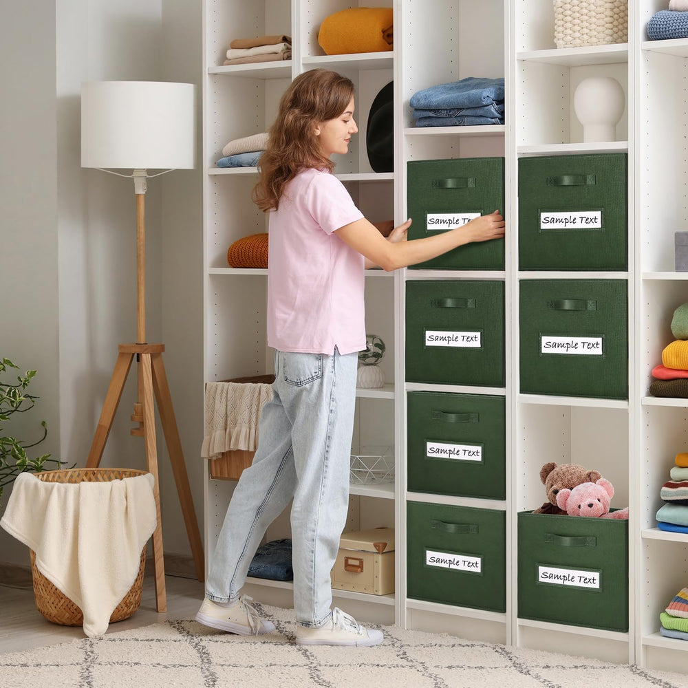 11x11 storage cube bins (Set of 10) Foldable Fabric storage cubes with 10 Lab...