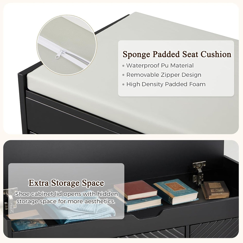 ECOTOUGE Shoe Bench, Storage Bench with Lift Top Storage, Entryway Bench with...