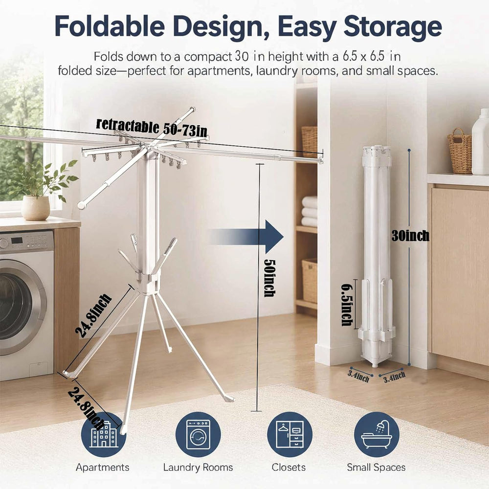 Clothes Drying Rack Foldable, 4-Legged Drying Rack Clothing Floor Standing