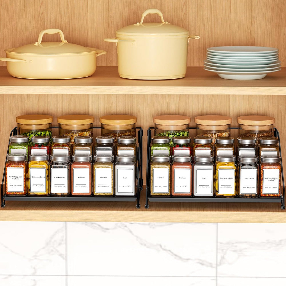 BOIVSHI 4 Tier Spice Rack Organizer, Spice Rack for Cabinet, Adjustable Depth...