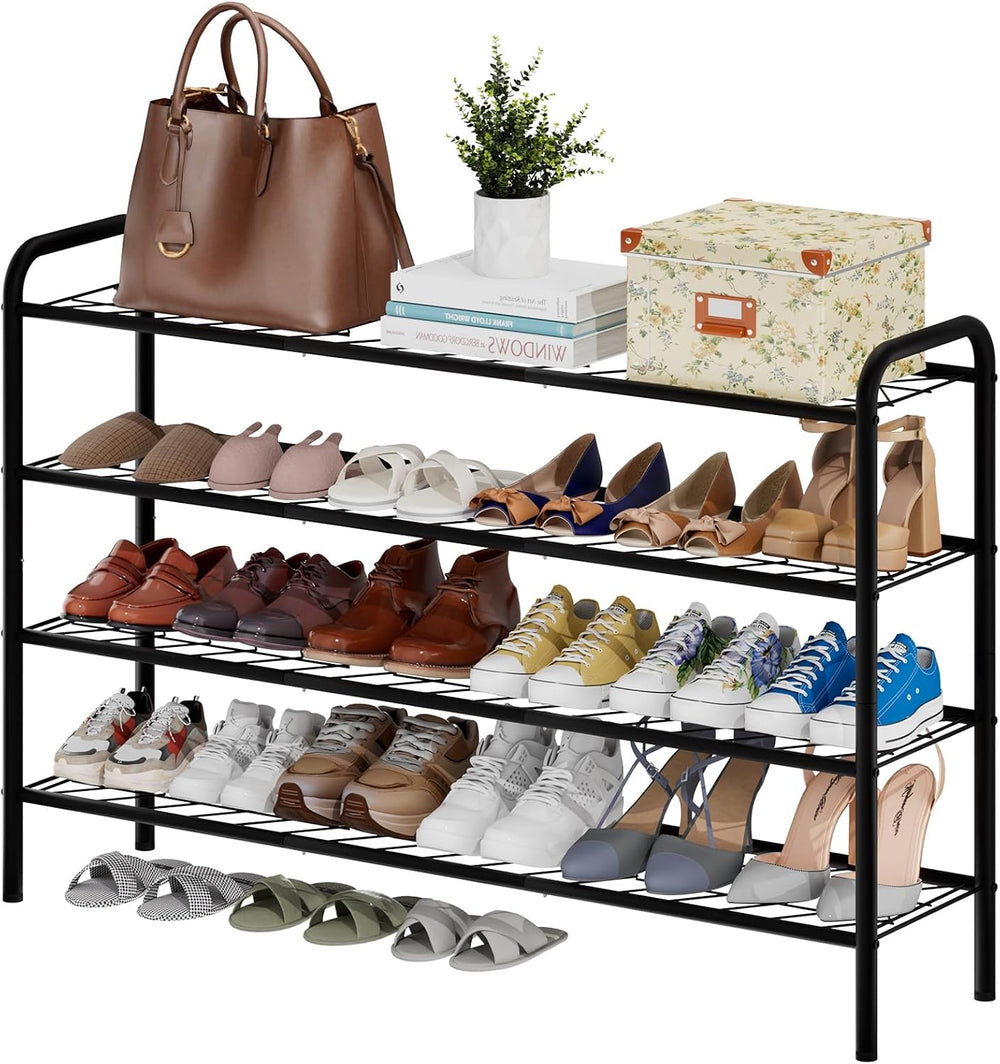 viewcare Long Shoe Rack for Closet, 4-Tier Extra Long Shoe Rack for Entryway ...
