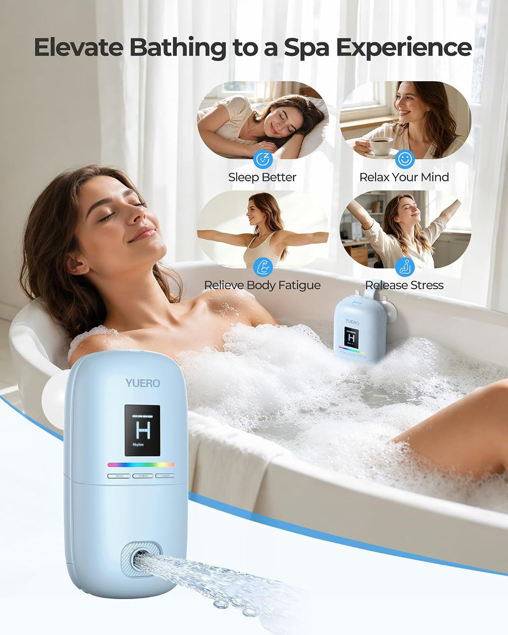 Cordless Portable Bath Jets for Tub Home Spa Massager