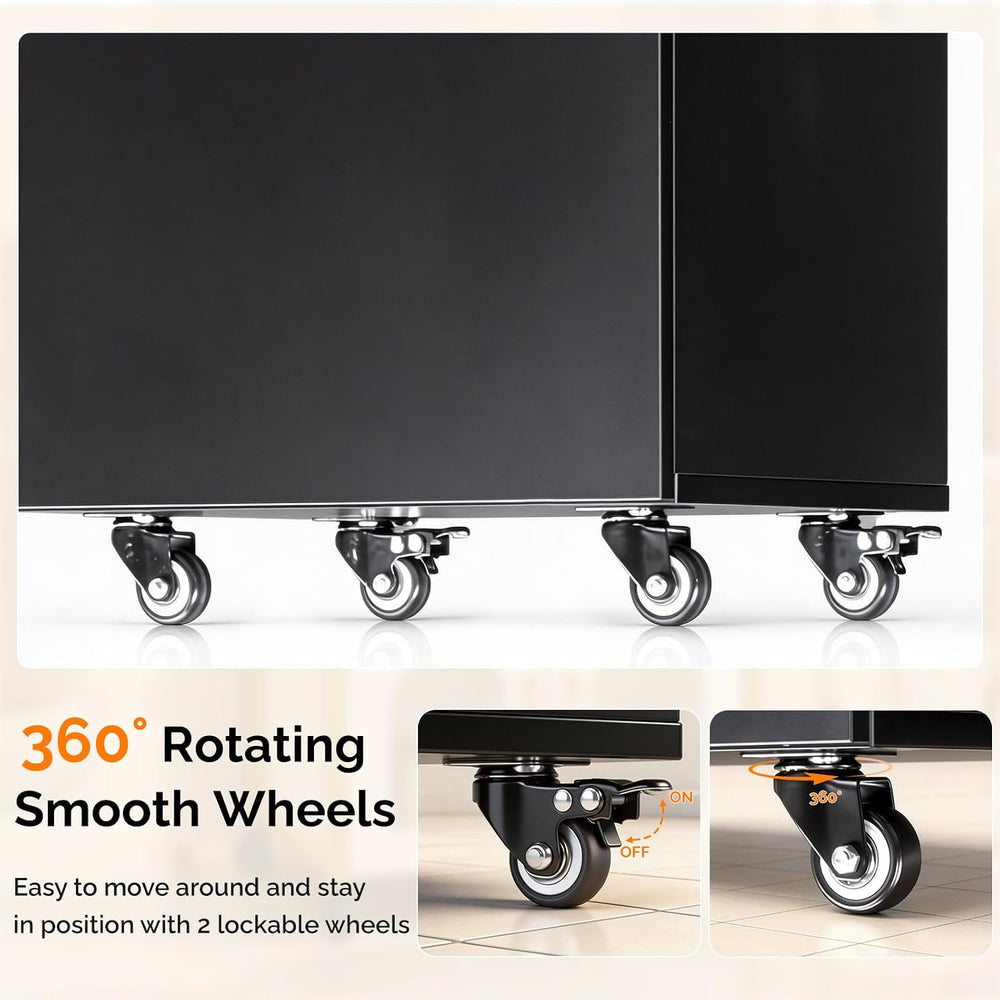 OmySalon Salon Cart with Wheels, 3-Tier Rolling Hair Styling Station, 2 Drawe...