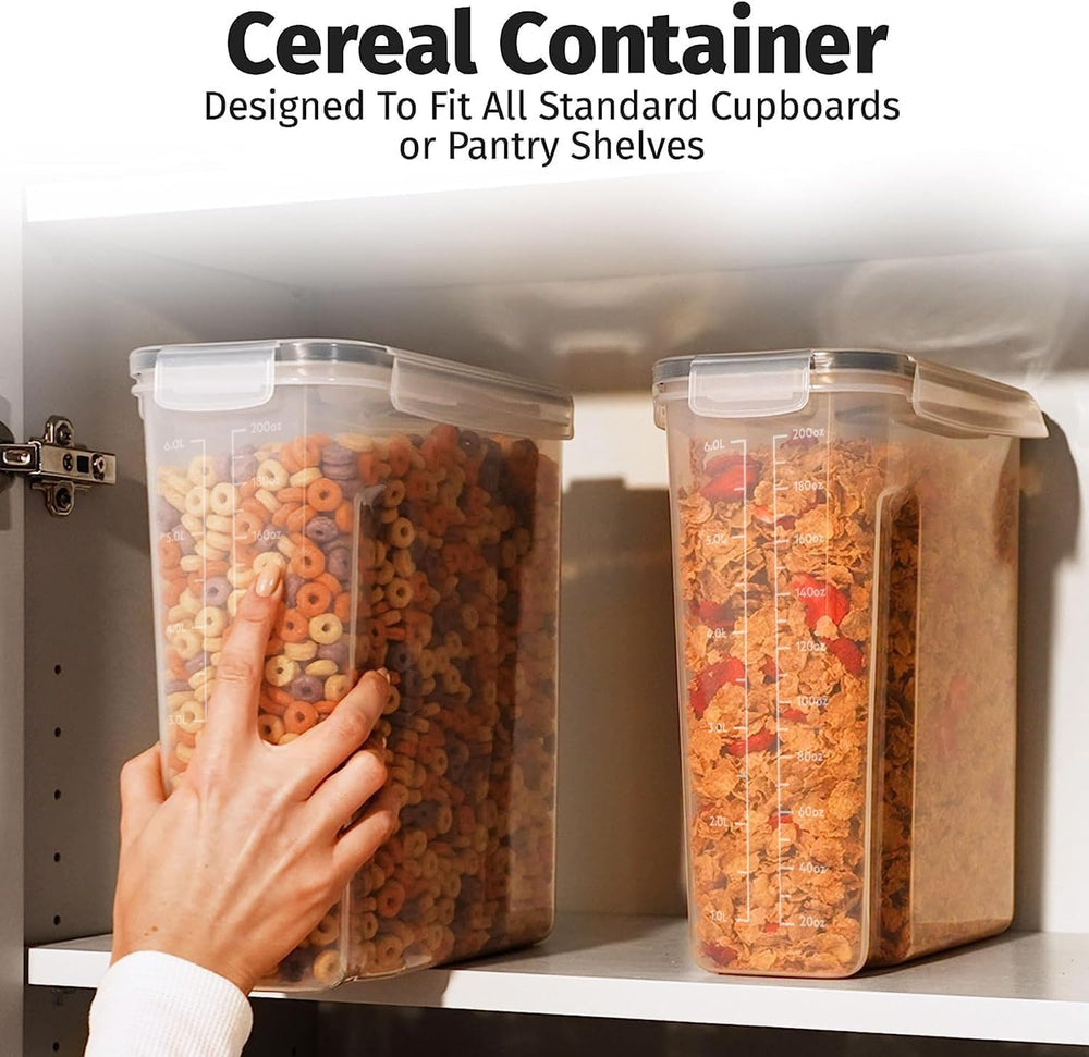 Shazo 2 Pack (6.3L / 213OZ) EXTRA Large Airtight Food Storage Cereal Containe...