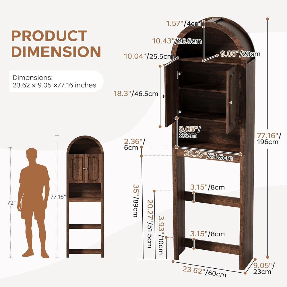 Arched Over the Toilet Storage Cabinet, Freestanding Bathroom Organizer