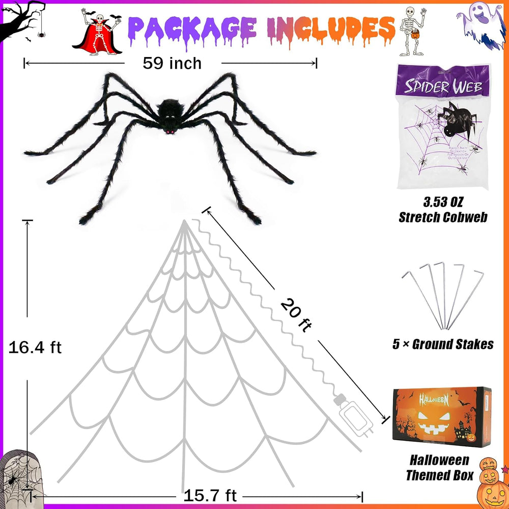 Halloween Spider Web Lights Decoration 455 LED Spider Webs Halloween Decorati...