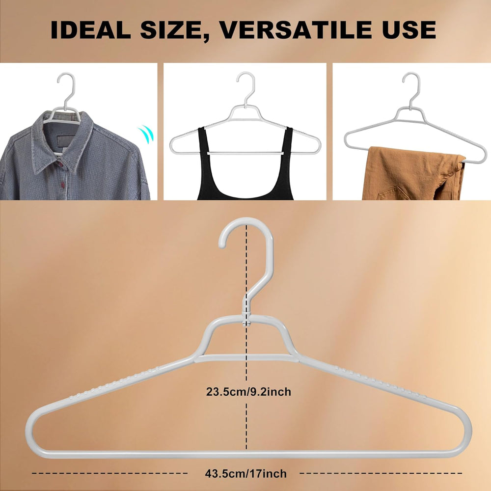 Quality Hangers Heavy Duty Gray Plastic Hangers 40-Pack with Swivel Hook | 7m...