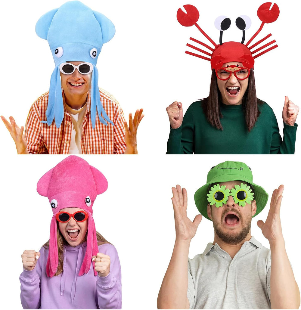 Chicingyou 32 Pcs Funny Hats and Glasses, Halloween Costume Accessories