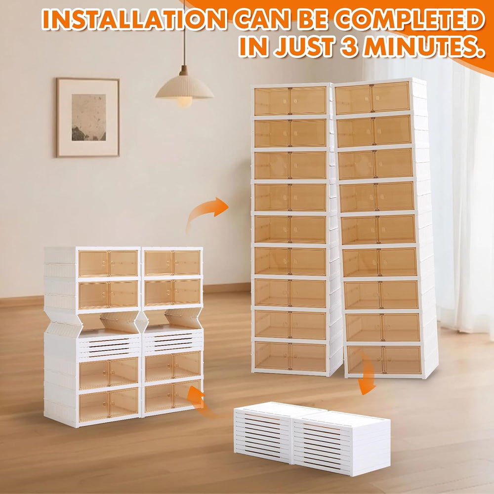 Folding Shoe Rack Storage Device for 9Tiers-36Pairs by 2-Column