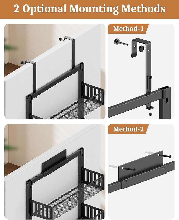 8-Tier Over the Door Pantry Organizer, Large Metal Door Spice Rack