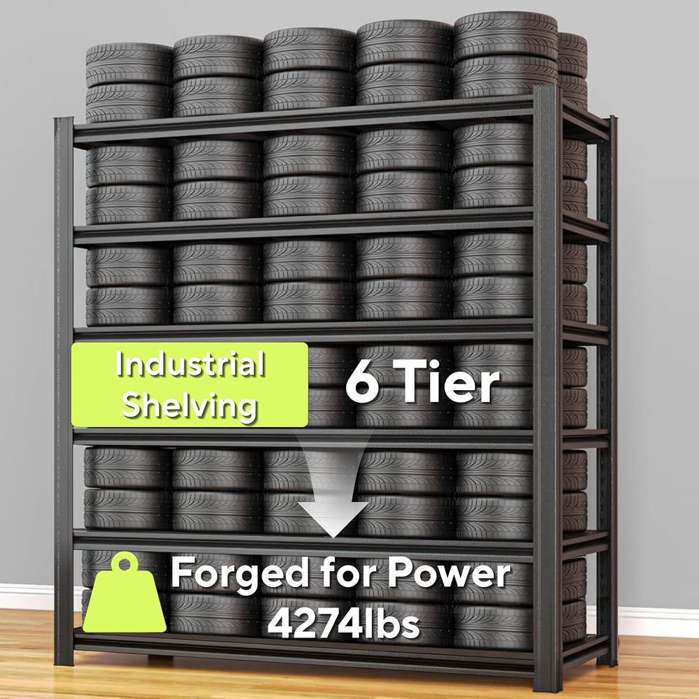 Extra Large/Big 55.12"W Father&I Industrial 6-Heavy-Dudy-Shelf-Rack ...