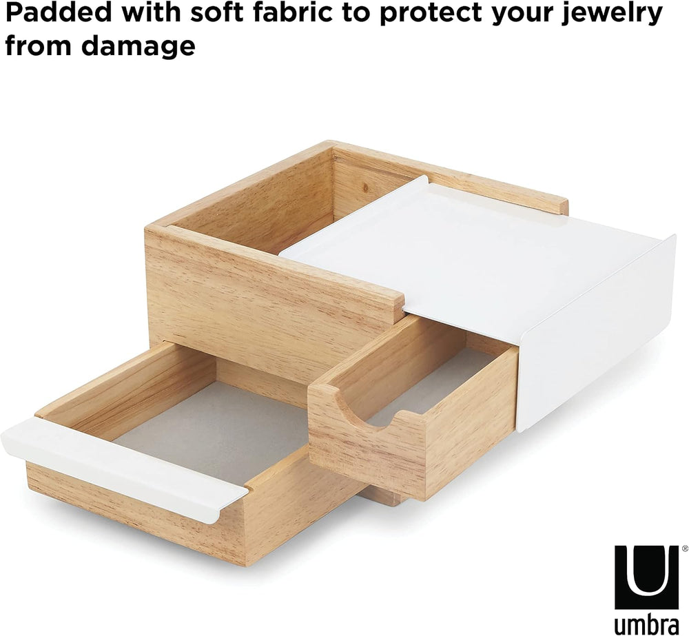 Umbra Stowit Jewelry Box - Modern Keepsake Storage Organizer with Hidden Comp...