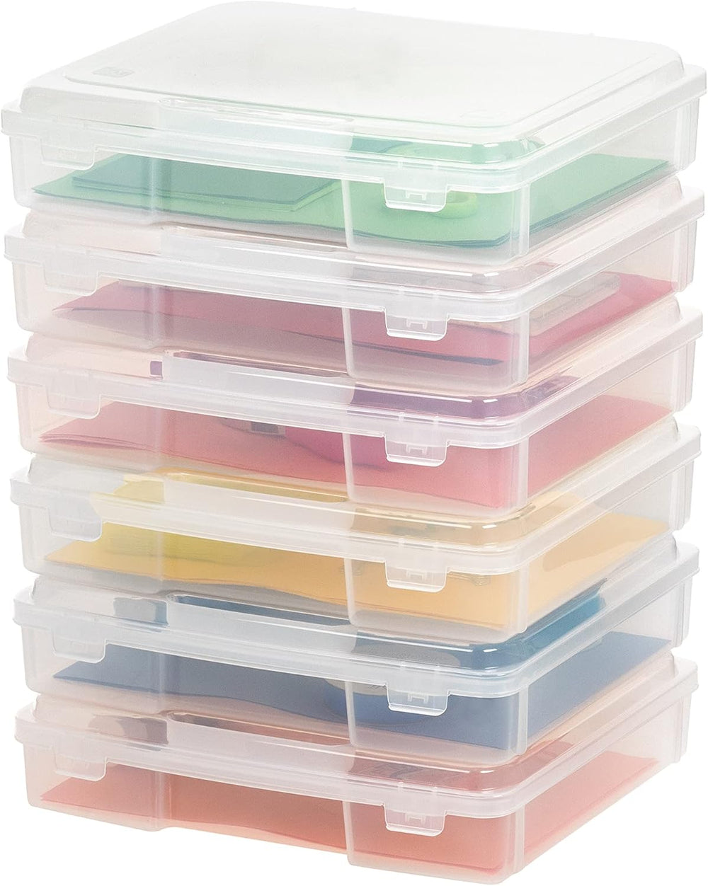 IRIS USA Board Game Storage |Made in USA| Thick Craft Case (6-Pack) - Clear