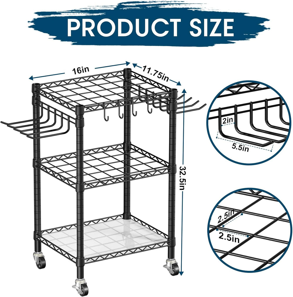 T1 Garden Tool Organizer（With Lockable Wheels）Heavy Duty Garage Tool Storage ...