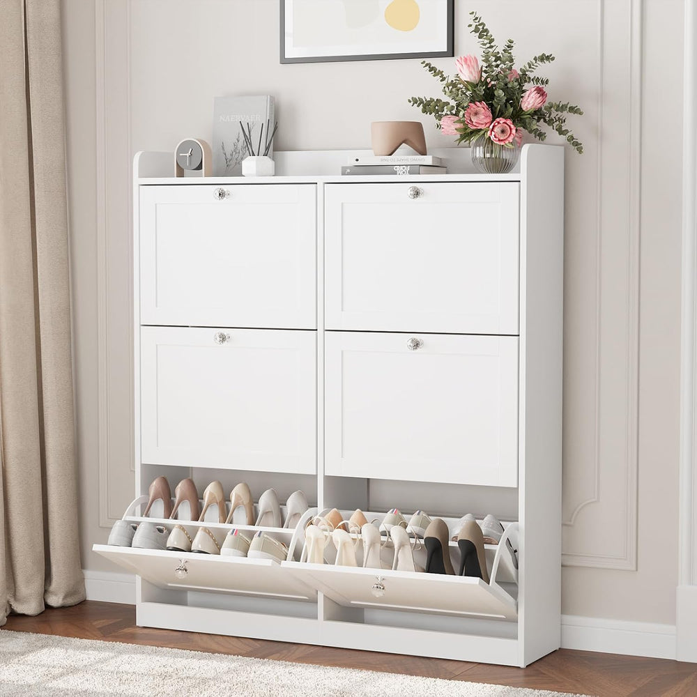 VOWNER Large Shoe Storage Cabinet with 6 Flip Drawers, Freestanding Shoe Orga...