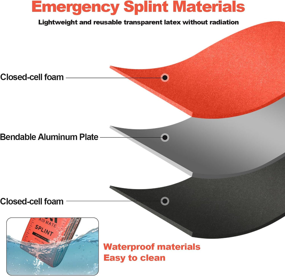 First Aid Splint Kit – 4 Reusable Malleable Splints (36"/18"/9&quot...