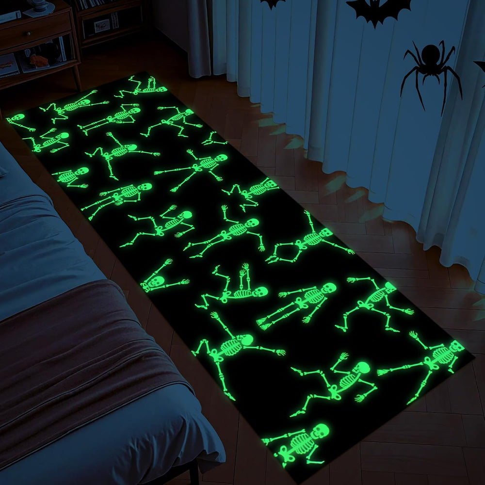 ASPMIZ Halloween Runner Rug, Glow-in-the-Dark Rug Runner Non Slip, Black Rugs...