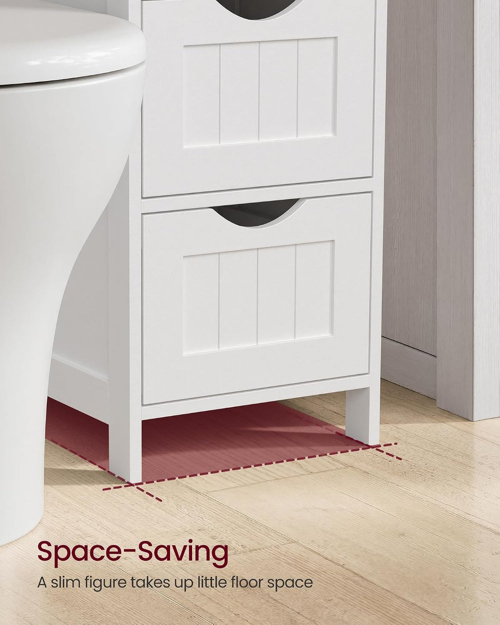 VASAGLE Floor Storage Cabinet, Freestanding Organizer with 4 Drawers