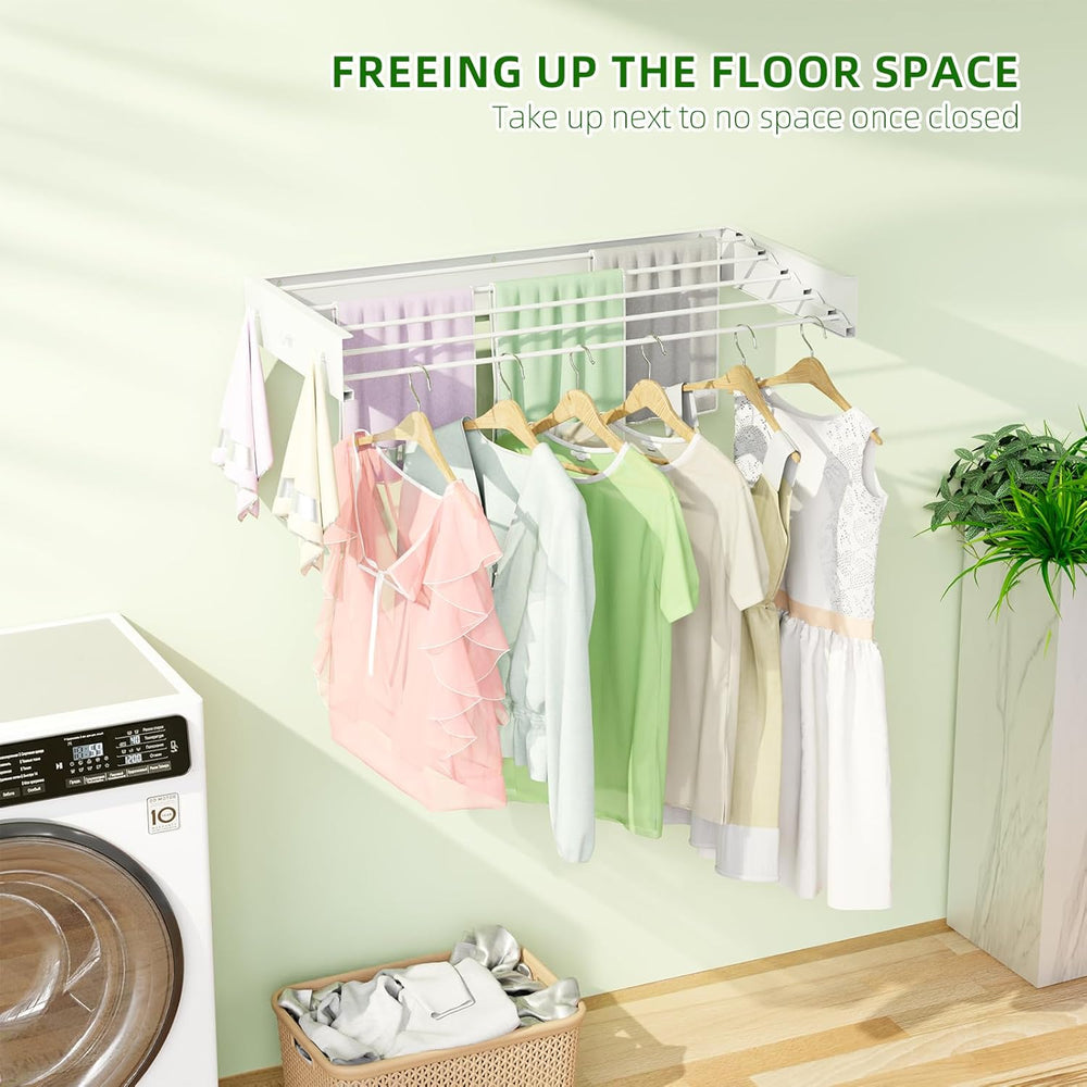 BAKON Wall Mounted Drying Rack 32'', Hidden Clothes Drying Rack for I...