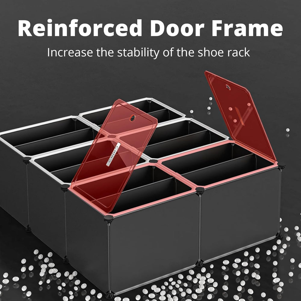 MAGINELS 8-Tier Shoe Rack,Expandable Plastic Shoe Cabinet. Shoe Storage with ...