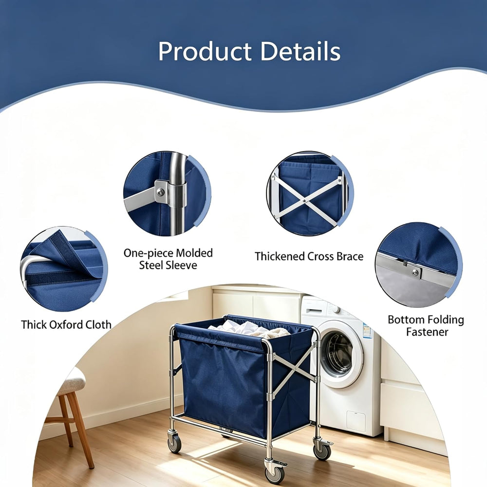 Commercial Laundry Cart with Wheel, Foldable Laundry Cart (400L)