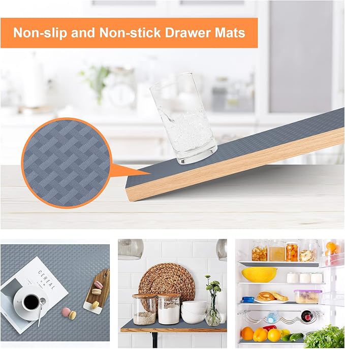 Shelf Liners for Kitchen Cabinets Refrigerator Liners Waterproof & Oil-Proof