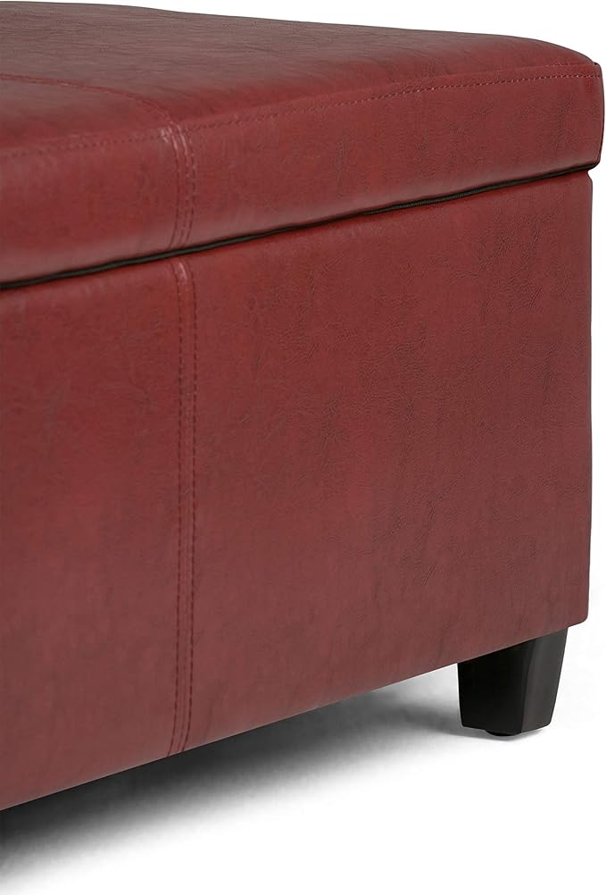 SIMPLIHOME Avalon 48 inch Wide Contemporary Rectangle Storage Ottoman Bench in