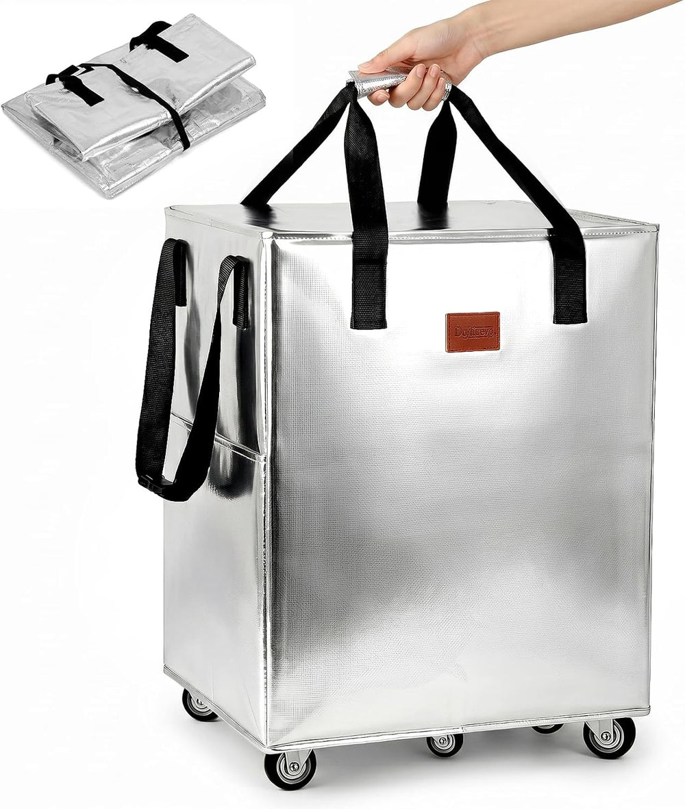 Reusable Grocery Bag On Wheels, Hauler Rolling Tote Bag, Foldable Rolling Tot...