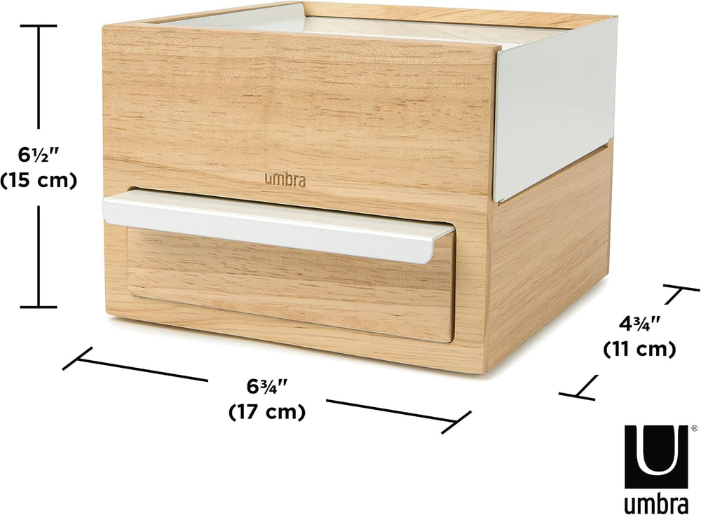 Umbra Stowit Jewelry Box - Modern Keepsake Storage Organizer with Hidden Comp...