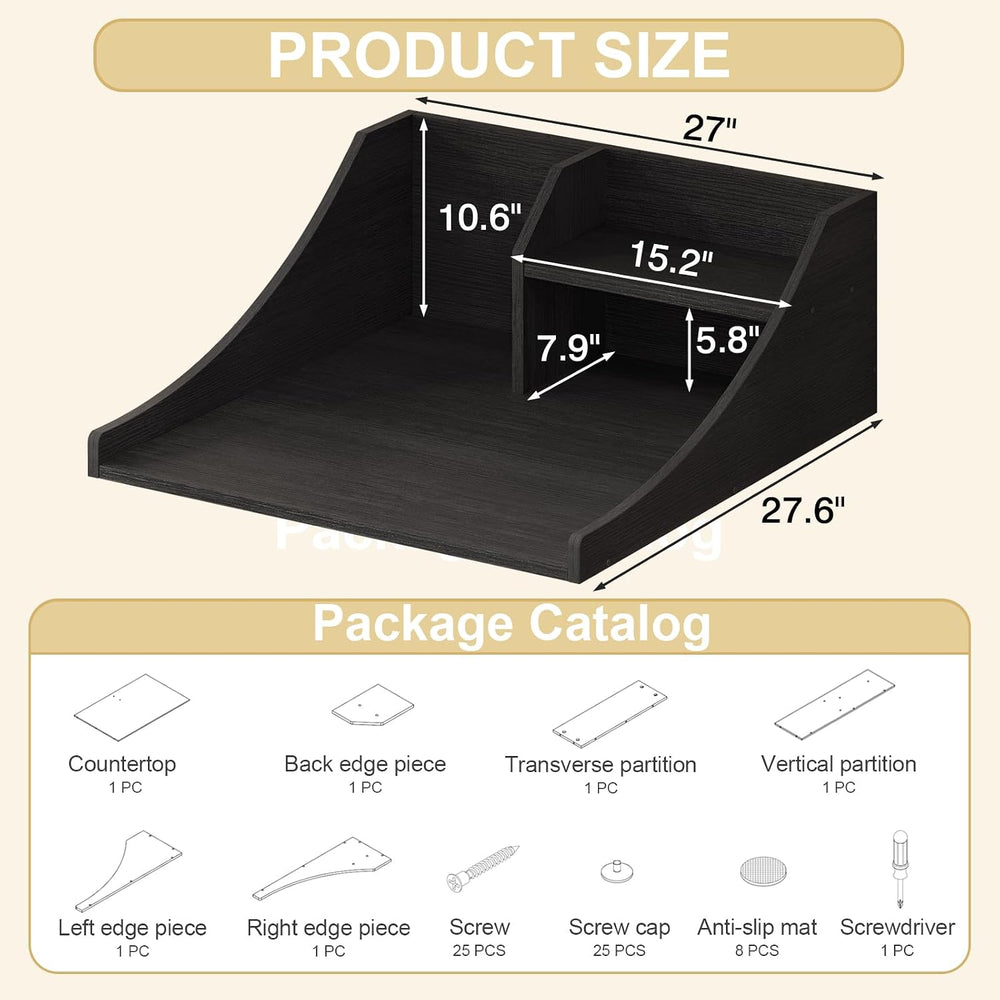 Laundry Countertop Single, 2-Tier Washer Dryer Countertop Laundry Topper with...