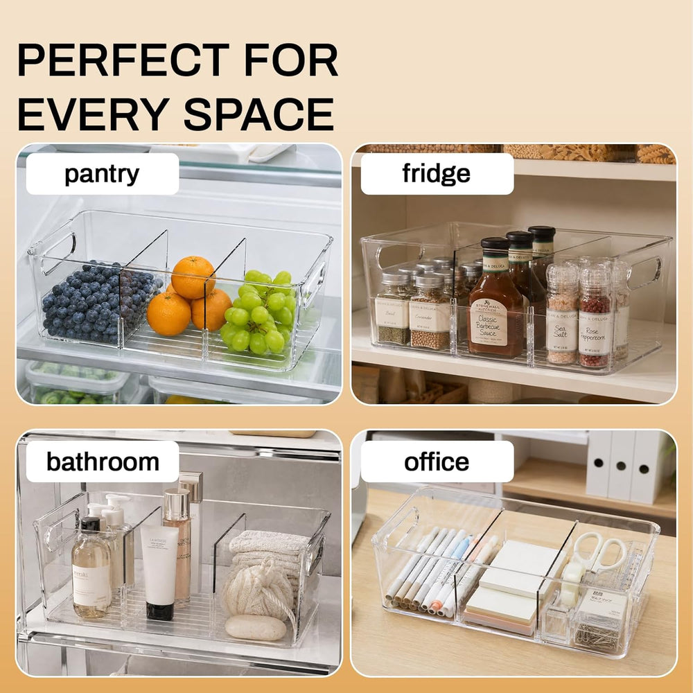 10-Pack Pantry Organizers and Storage, Clear Fridge Organizer Bins