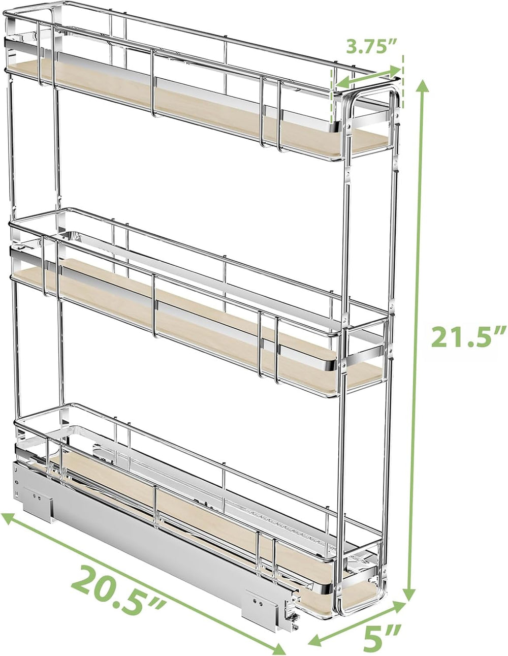 ROOMTEC 3-Tier Pull Out Cabinet Organizer Spice Rack for Narrow Cabinet 5&quo...