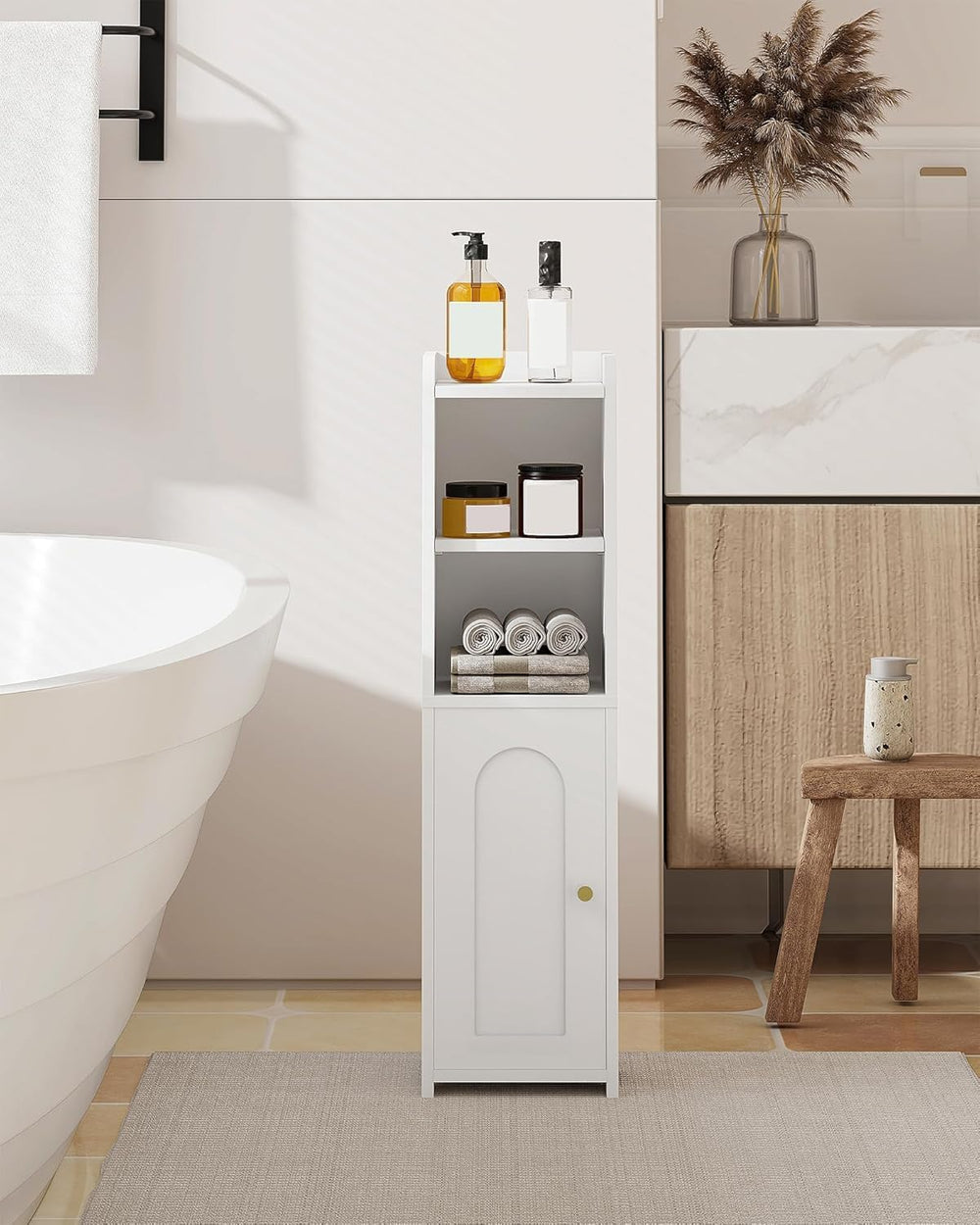 Hzuaneri Small Bathroom Storage Cabinet, Narrow Toilet Paper Cabinets