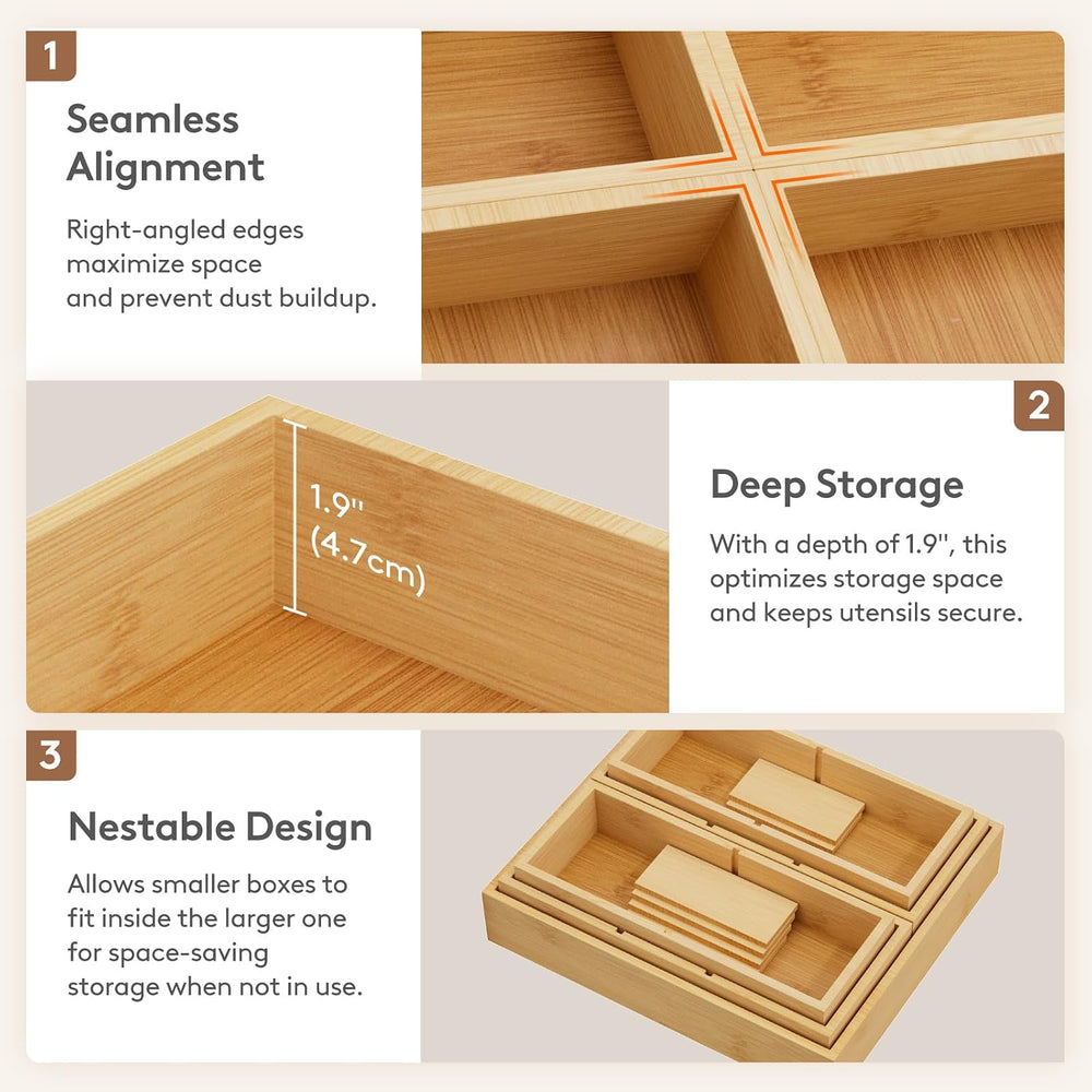 Lifewit Drawer Organizers 10 Pack(22 Grid) with 12 Inserts