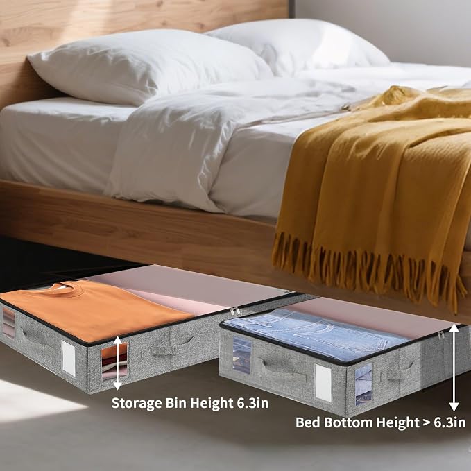 combocube 4 Pack Under Bed Storage Containers, Stackable Closet Organizers and