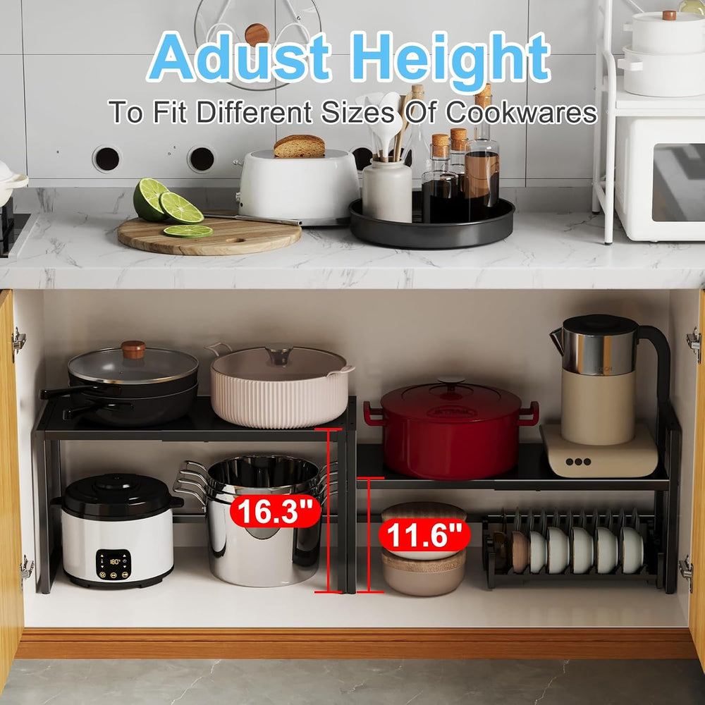 Expandable Metal Storage Shelves, 110LBS Heavy Duty Shelving Units and Storag...