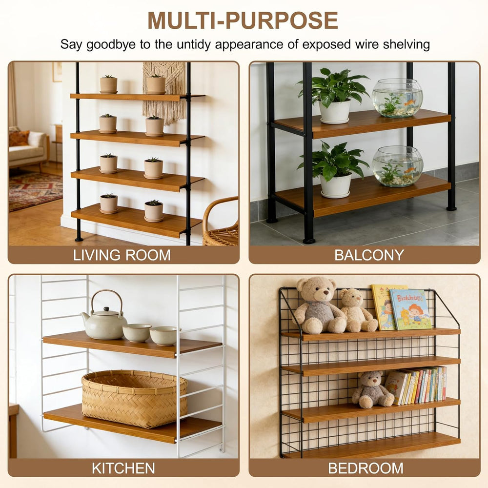5-Pcs Bamboo Wire Rack Covers, 24"x16" Wire Shelf Covers for Shelvi...