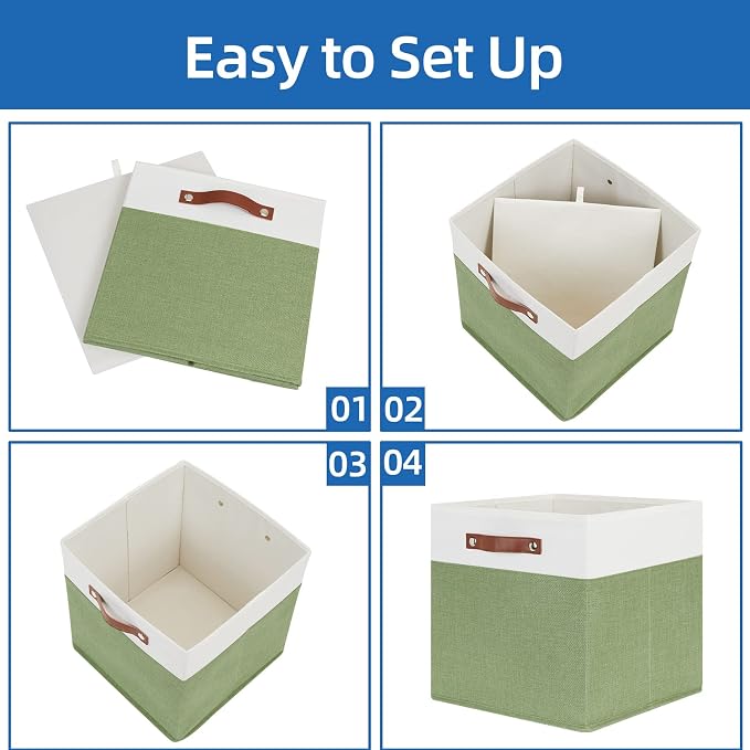 Temary 13 Inch Cube Storage Bin 4 Pack Fabric Storage Cubes Fabric Storage Bin