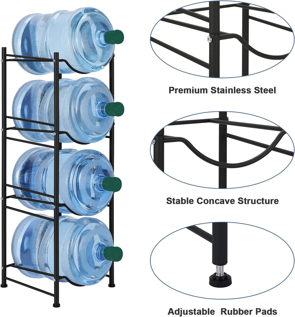 5 Gallon Water Bottle Jug Holder 4 Tier Heavy Duty Cooler Jug Storage Rack De...