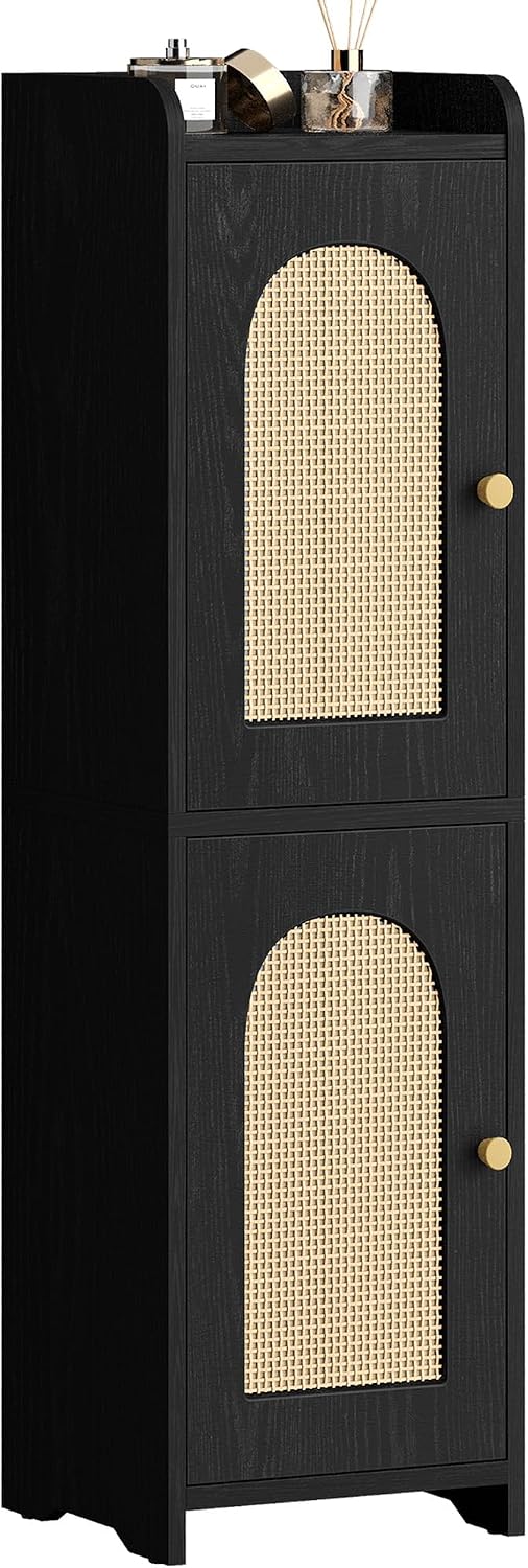 Hzuaneri Bathroom Storage Cabinet, Small Corner Floor Cabinet with 2 Doors