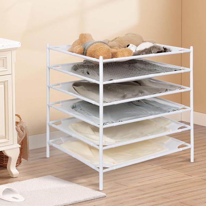STORAGE MANIAC Sweater Drying Rack, Mesh Clothes Drying Rack, Stackable Laund...